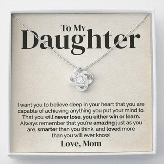 To My Daughter - Believe In Yourself - Love Knot Necklace - Thegiftio UK