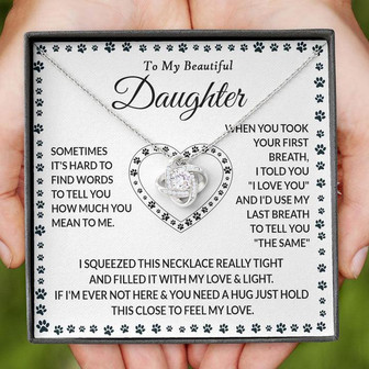 To My Daughter - First Breath - Love Knot Necklace - Thegiftio UK