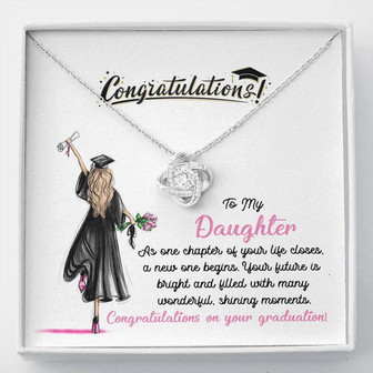 To My Daughter - Graduation Gift - Love Knot Necklace - Thegiftio UK