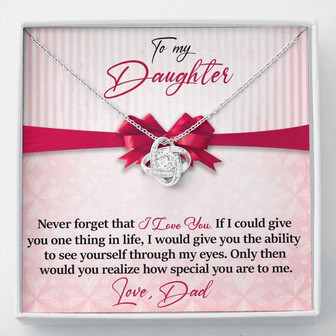 To My Daughter - I Love You - Love Knot Necklace - Thegiftio UK