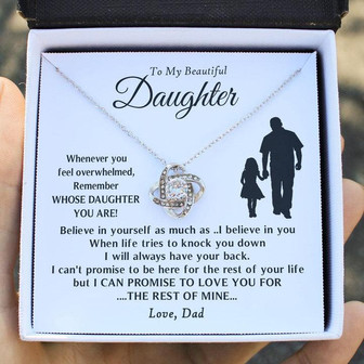 To My Daughter - I Will Always Have Your Back - Love Knot Necklace - Thegiftio UK