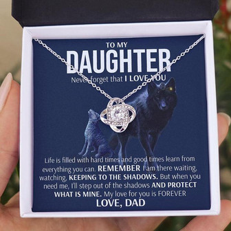 To My Daughter - Keeping To The Shadows - Love, Dad | Love Knot Necklace - Thegiftio UK