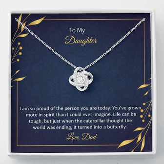To My Daughter - Love, Dad - Love Knot Necklace - Thegiftio UK
