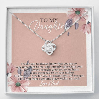 To My Daughter - Love Knot Necklace - Df03 - Thegiftio UK