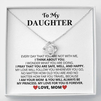 To My Daughter - Love Knot Necklace - From Mom - Thegiftio UK