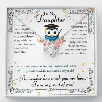 To My Daughter - Love Knot Necklace - Owl Personalized - Thegiftio UK