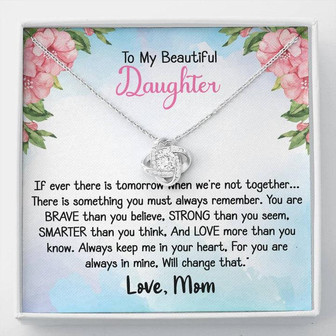 To My Daughter - Love Knot Necklace Gift For Daughter From Dad Or Mom : To My Daughter Necklace Gift - Thegiftio