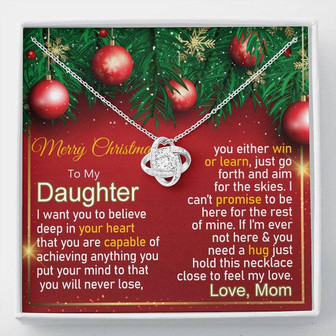 To My Daughter - Love, Mom | Christmas Love Knot Necklace - Thegiftio UK