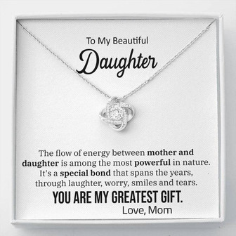 To My Daughter - Love, Mom | Love Knot Necklace - Thegiftio UK