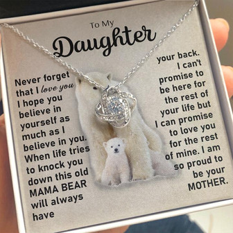 To My Daughter - Mama Bear | Love Knot Necklace - Thegiftio