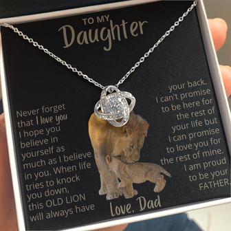 To My Daughter - This Old Lion - Love Knot Necklace - Thegiftio UK