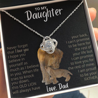 To My Daughter - This Old Lion - Love Knot Necklace - Thegiftio UK