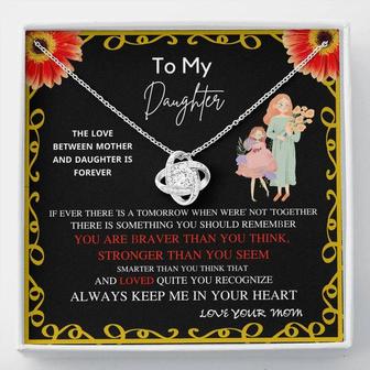 To My Daughter - Together Forever - Love Knot Necklace, Daughter Gift From Mom, Daughter Necklace, Gift For Daughter From Mom, Birthday Gift - Thegiftio UK