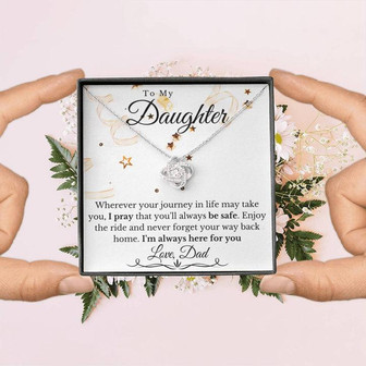 To My Daughter- Love Knot Necklace- Love Dad - Thegiftio UK