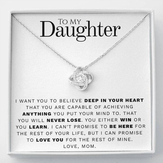 To My Daughter | Believe | Love Knot Necklace - Thegiftio UK