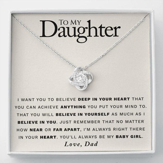 To My Daughter | Believe | Love Knot Necklace - Thegiftio UK