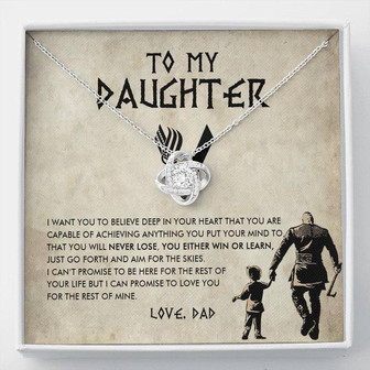 To My Daughter, Gift For Daughter From Dad, Daughter Necklace, Viking Style Love Knot Necklace, To My Daughter, Love Dad Necklace | Gift For Daughter | Necklace For Daughter - Thegiftio