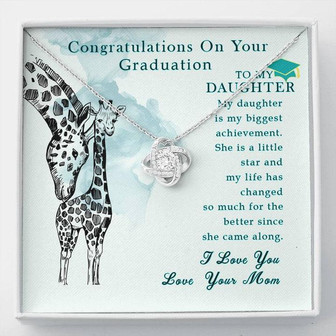 To My Daughter Graduation Gift, Graduation Necklace, Daughter's Graduation Gift, Graduation Love Knot Necklace, Graduation Gift For Daughter - Thegiftio UK