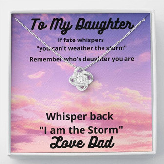 To My Daughter I Am The Storm Love Knot Necklace - Thegiftio UK