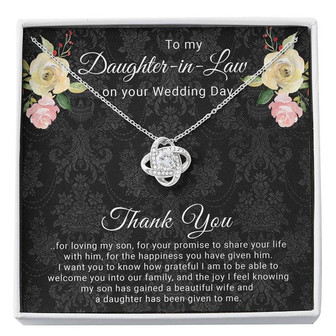 To My Daughter-In-Law On Wedding Day, Love Knot Necklace - Thegiftio UK