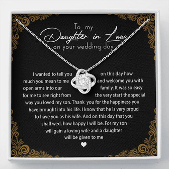 To My Daughter-In-Law On Your Wedding Day Love Knot Necklace - Thegiftio UK
