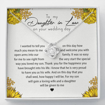 To My Daughter-In-Law On Your Wedding Day Love Knot Necklace - Thegiftio UK
