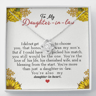 To My Daughter-In-Law You're Also My Daughter In Heart Love Knot Necklace - Thegiftio UK