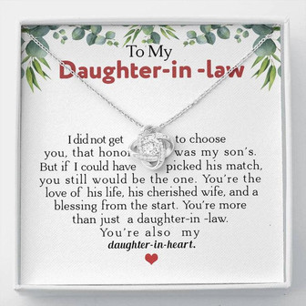 To My Daughter-In-Law You're Also My Daughter In Heart Love Knot Necklace - Thegiftio UK