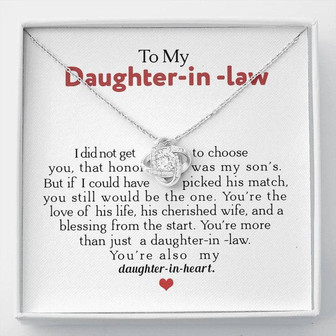 To My Daughter-In-Law You're Also My Daughter In Heart Love Knot Necklace - Thegiftio UK