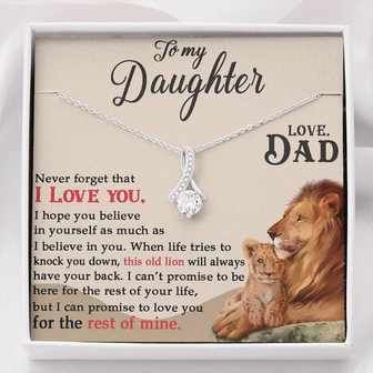 To My Daughter Love Knot Necklace - This Old Lion Will Always Have Your Back - Gift For Daughter From Dad - Thegiftio