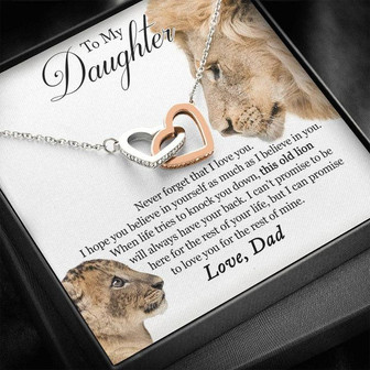 To My Daughter Love Knot Necklace - This Old Lion Will Always Have Your Back - Gift For Daughter From Dad, To My Daughter Love Dad Christopher Robins Necklace, Gift For Daughter From Dad, Daughter Jewelry From Dad, Father Daughter Pendant - Thegiftio