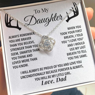 To My Daughter Love Knot Necklace - Thegiftio UK