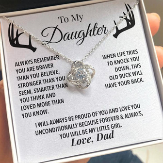 To My Daughter Love Knot Necklace - Thegiftio UK