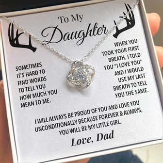To My Daughter Love Knot Necklace - Thegiftio UK