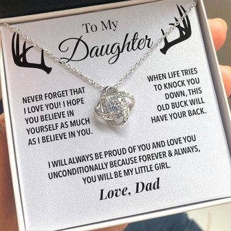 To My Daughter Love Knot Necklace - Thegiftio UK
