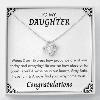 To My Daughter Love Knot Necklace On Graduation - Thegiftio UK