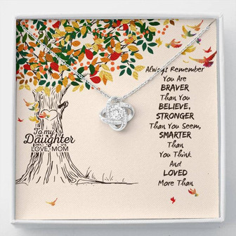 To My Daughter Love Mom Love Knot Necklace. - Thegiftio UK