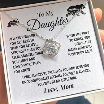 To My Daughter Mama Bear Love Knot Necklace - Thegiftio