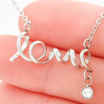To My Daughter Necklace, Gift For Daughter From Dad, Daughter Father Lion, Love Knot Necklace, Jewelry For Daughter From Dad - Thegiftio