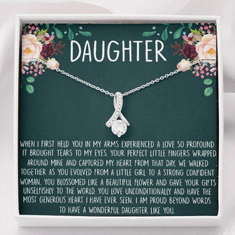 To My Daughter Necklace Gift, Love Knot Necklace For Daughter, Gift For Daughter, Daughter Jewelry - Thegiftio UK