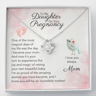 To My Daughter On Your Pregnancy - Love Knot Necklace - Thegiftio