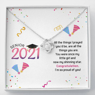 To My Daughter Senior 2021 Love Knot Necklace - Graduation Day For Your Daughter - Thegiftio