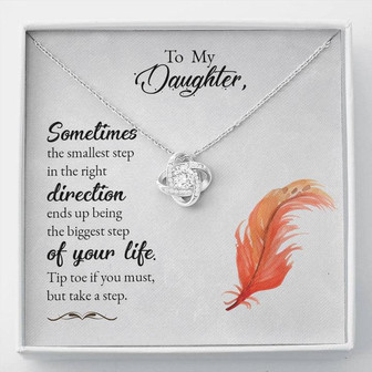 To My Daughter-Sometimes The Smallest Step - Love Knot Necklace - Thegiftio UK