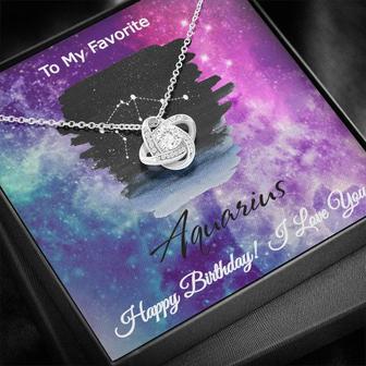 To My Favorite Aquarius Birthday Zodiac Horoscope Constellation Collection Love Knot Necklace - Thegiftio UK