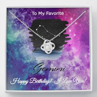 To My Favorite Gemini Birthday Zodiac Horoscope Constellation Collection Love Knot Necklace For Her - Thegiftio UK