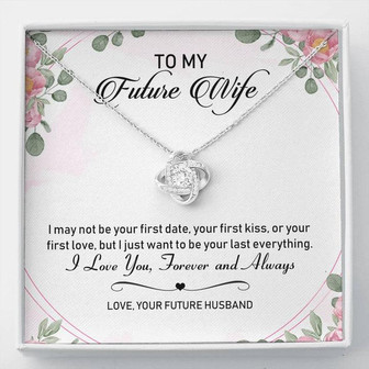 To My Future Wife Love Knot Necklace Message Card - Thegiftio UK