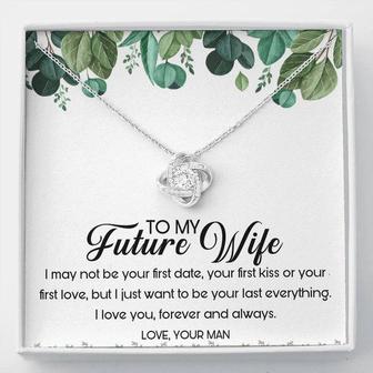 To My Future Wife Love Knot Necklace Message Card - Thegiftio UK