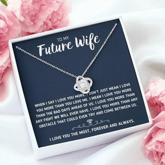 To My Future Wife "Love You The Most" Love Knot Necklace Gift Set - Thegiftio UK
