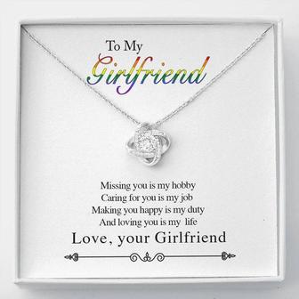 To My Girlfriend - Missing You Is My Hobby - Love Knot Necklace - Thegiftio UK