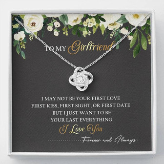 To My Girlfriend I Love You Love Knot Necklace Valentine Message Card Gift - Thegiftio UK